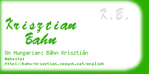 krisztian bahn business card